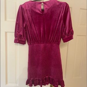 Pink Velvet ruched dress